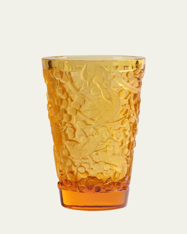 Amber Merles and Raisins Vase